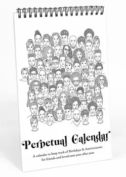 Inkdotpot People Doodle Art Вечный календарь, важные даты для запоминания - ежемесячный и ежедневный журнал 6x9 для особых дней 9 x 6 Inches белый