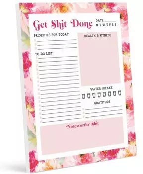 Inkdotpot Personal Planner Organizer, рабочий журнал для дома и офиса - 50 недатированных страниц для ежедневных задач - отрывной блокнот 5.8 x 8.2 роза розовый