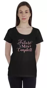 Inkdotpot персонализированная женская футболка Top Future Mrs Wedding Announcement S чёрный