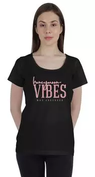 Inkdotpot персонализированная женская футболка Top Honeymoon Vibes Mrs Wedding Announcement S чёрный