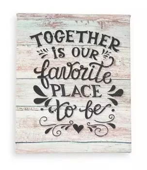 Inkdotpot Растянутый Холст Цитаты Настенный Художественный Декор, Вместе Наше Любимое Место Для Настенного Декора - 12x15 12 x 15 inches светло-синий