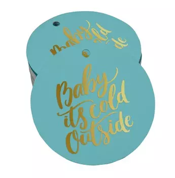 Inkdotpot Real Gold Foil Baby It s Cold Out Outdoor Baby Shower Tags пользу повесить бумажные бирки 100 50 Gold Foil Tags аква голубой