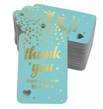 Inkdotpot Real Gold Foil ThankYou From The New Wedding Tags Favor Hang Paper Tags 100 50 Gold Foil Tags аква голубой