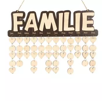Inkdotpot семейное напоминание о рождении настенный деревянный Diy день рождения трекер табличка настенный вечный календарь 16x4.7 коричневый