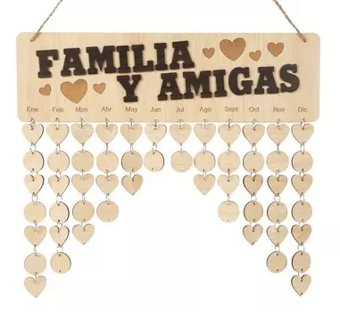 Inkdotpot семейное напоминание о рождении настенный деревянный Diy день рождения трекер табличка настенный вечный календарь 16x4.7 коричневый