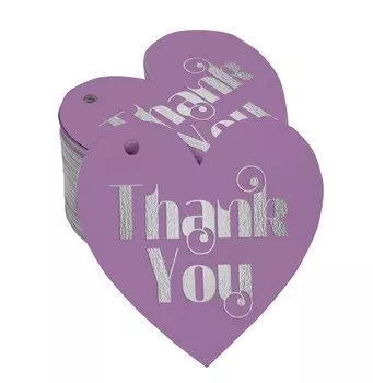 Inkdotpot Серебряная фольга Бумажные бирки Спасибо Свадебный душ-Детский душ-Выход на пенсию-Свадьба-День рождения Ярлыки 100 50 Gold Foil Tags чёрный