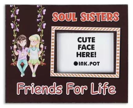 Inkdotpot Soul Sister-Friends For Life Магнитная фоторамка для холодильника-8 x 10 8 x 10 cm коричневый