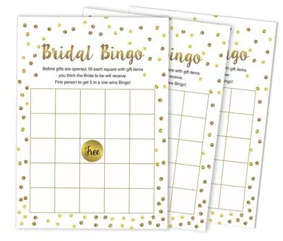 Inkdotpot Свадебный душ Девичник Bulk Blank Square Fill In Gift Ideas 50A Gold 5 x 7 Inches белый