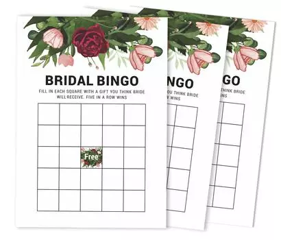 Inkdotpot Свадебный душ Девичник Bulk Blank Square Fill In Gift Ideas 50A Цветочный 5 x 7 Inches белый