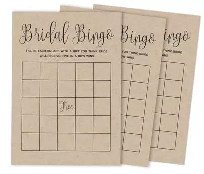 Inkdotpot Свадебный душ Девичник Массовая пустая площадь Заполнить идеи подарков 50A Kraft 5 x 7 Inches бежевый