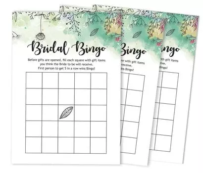 Inkdotpot Свадебный душ Девичник Массовая пустая площадь Заполнить идеи подарков 50A Зелень 5 x 7 Inches белый