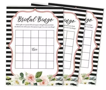 Inkdotpot Свадебный душ Девичник Объемный пустой квадрат Заполнить идеи подарков 5 x 7 Inches белый