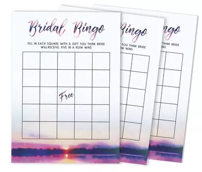 Inkdotpot Свадебный душ Девичник Объемный пустой квадрат Заполнить идеи подарков 5 x 7 Inches белый