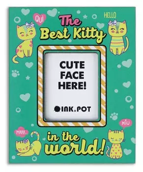Inkdotpot The Best Kitty In The World Photo Magnet Frame-Магнитные фоторамки для магнитов на холодильник-10x8 10x8 cm зелёный