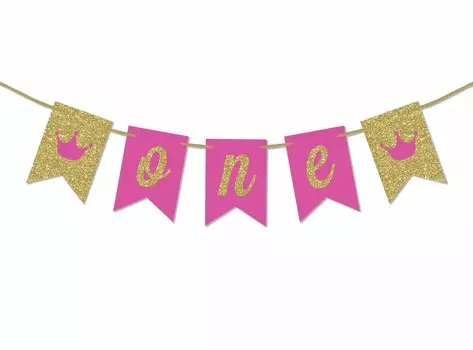 Inkdotpot украшения для дня рождения с днем рождения гирлянда для маленьких девочек принцесса вымпел баннер синий