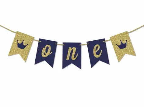 Inkdotpot украшения для дня рождения с днем рождения гирлянда для маленьких девочек принц вымпел баннер синий