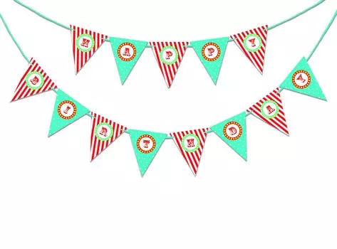 Inkdotpot украшения для дня рождения с днем рождения гирлянда для маленьких мальчиков или девочек гендерно нейтральный вымпел баннер синий