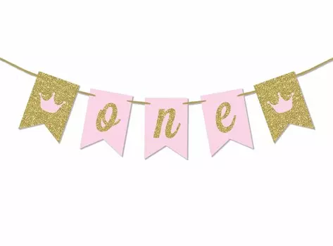 Inkdotpot украшения для дня рождения с днем рождения гирлянда для маленьких девочек принцесса вымпел баннер синий