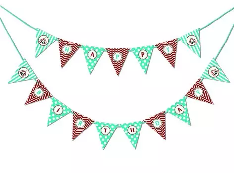 Inkdotpot украшения для дня рождения с днем рождения гирлянда для маленьких мальчиков или девочек гендерно нейтральный вымпел баннер синий