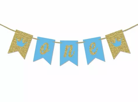 Inkdotpot украшения для дня рождения с днем рождения гирлянда для маленьких девочек принц вымпел баннер синий