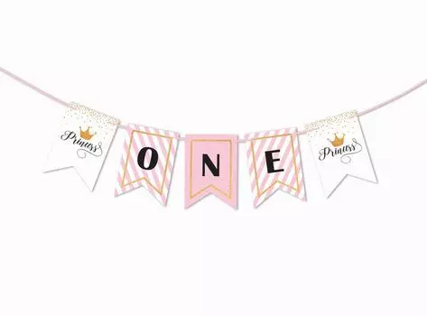 Inkdotpot украшения для дня рождения с днем рождения гирлянда для маленьких девочек принцесса вымпел баннер синий