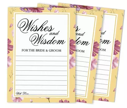 Inkdotpot Упаковка из 50 цветочных карточек с советами, пожеланиями и мудростью для жениха и невесты, игра «Свадебные безумные литературные ценности» размером 5x7 дюймов 5 x 7 Inches чёрный