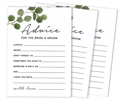 Inkdotpot Упаковка из 50 карточек с советами по озеленению, советы и пожелания для жениха и невесты, свадебная игра «Мистер и миссис» размером 5x7 дюймов 5 x 7 Inches чёрный