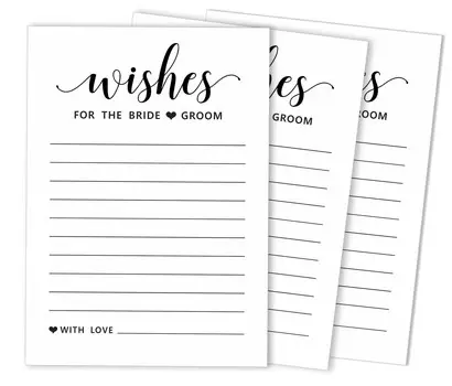 Inkdotpot Упаковка из 50 классических белых карточек с советами, советами и пожеланиями для жениха и невесты, свадебной игры «Мистер и миссис» размером 5x7 дюймов 5 x 7 Inches чёрный