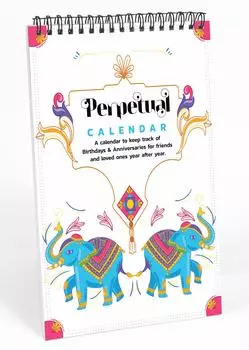 Inkdotpot Вечный календарь индийского наследия, важные даты для запоминания - ежемесячный и ежедневный журнал 6x9 для особых дней 9 x 6 Inches белый