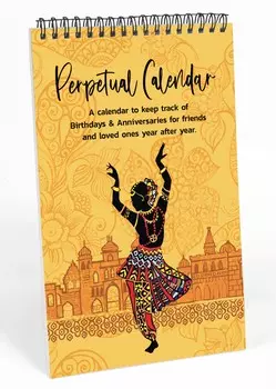 Inkdotpot Вечный календарь индийского наследия, важные даты для запоминания - ежемесячный и ежедневный журнал 6x9 для особых дней 9 x 6 Inches темно-желтого