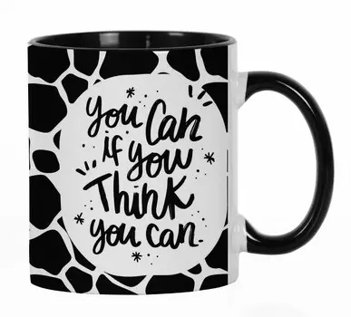 Inkdotpot Вы можете, если думаете, что можете Керамическая кофейная кружка на 11 унций Вдохновляющие цитаты Сотрудник Босс Коллеги День рождения 11oz оранжевый