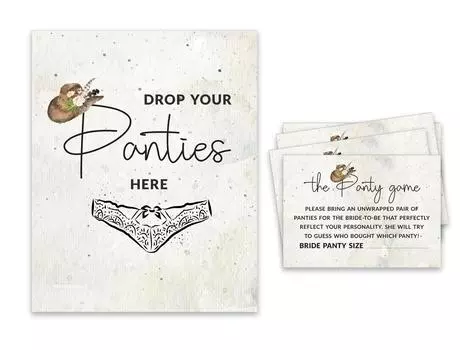 Inkdotpot White Girls Night Out Девичник Игра в трусики Cowgirl Bridal Shower Game 1 SignA 30 Size 3.5 x 2.5 Inches белый