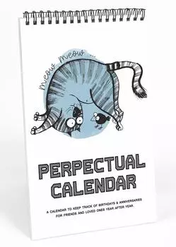 Inkdotpot Yoga Cat Вечный календарь, важные даты для запоминания - ежемесячный и ежедневный журнал 6x9 для особых дней 9 x 6 Inches белый