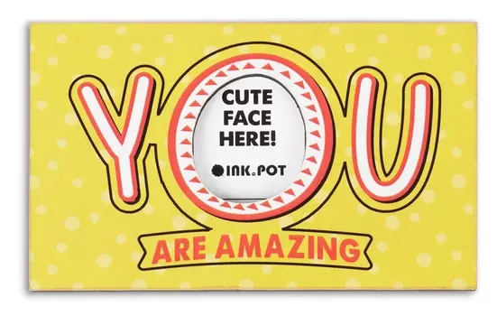 Inkdotpot You Are Amazing Магнитная фоторамка для холодильника Милый подарок для друзей Семья Дети-5,5x9 5.5 x 9 cm жёлтый