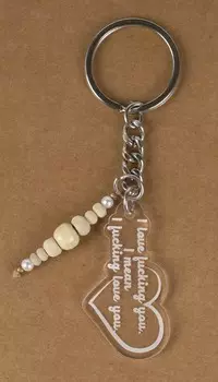 Inkdotpot Забавный брелок I Love ** You I Mean I ** Love You Love акриловый брелок с гравировкой подарок на день рождения забавная пара брелков подарок для подруги 4 Inches белый