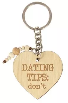 Inkdotpot Забавный брелок Советы по свиданиям: Не делайте брелок с гравировкой на дереве 3.9 Inches коричневый