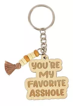 Inkdotpot Забавный брелок Ты мой любимый деревянный брелок с гравировкой Забавный взрослый Забавный новинка 4.1 Inches коричневый