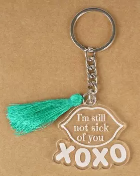 Inkdotpot Забавный брелок Я все еще не устал от тебя Xoxo Акриловая гравировка 4 Inches белый