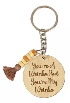Inkdotpot Забавный брелок You Are A Weirdo But You Are My Weirdo Брелок с деревянной гравировкой Забавный юмор для взрослых Новинка 3.9 Inches коричневый