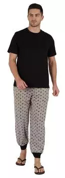 Inkmeso 2шт пижамный комплект для мужчин футболка с короткими рукавами w пижамы пижамы ночное белье Pj 3X-Large чёрный