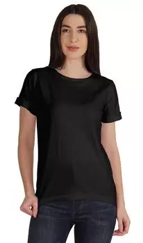 Inkmeso Basic High Low Tshirt для женщин с коротким рукавом Повседневная летняя майка 2XL чёрный