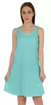 Inkmeso базовое платье без рукавов для женщин, короткое платье миди, повседневная летняя свободная туника без рукавов 3X-Large аква голубой