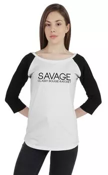 Inkmeso футболка с регланами для женщин Savage Classy Bougie Ratchet Funny Quotes Graphic Jersey Large чёрный
