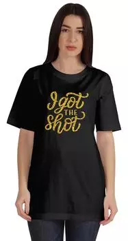 Inkmeso I Got The Shot Забавная женская футболка Pro Vaccine Топы Футболка с рисунком 3XL чёрный