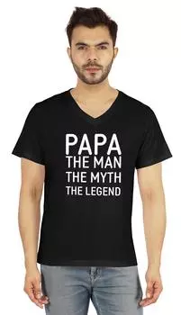Inkmeso мужская футболка с буквенным принтом Papa The Man The Myth Legend For Daddys хлопковая футболка из джерси для 3XL темно-серого