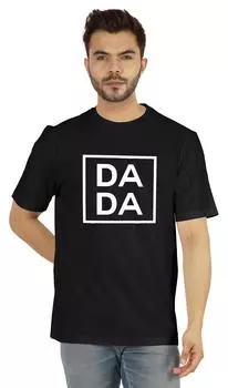 Inkmeso Мужская футболка с графическим принтом Da Da Quotes First Time Daddy из хлопкового джерси 3XL чёрный