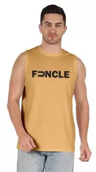 Inkmeso Мужская футболка с принтом Funcle Футболка для смешного папы с круглым вырезом из хлопкового джерси 3X-Large бежевый