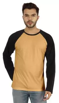 Inkmeso Мужская рубашка стандартного кроя с круглым вырезом Твердые футболки с длинным рукавом реглан 3XL коричневый