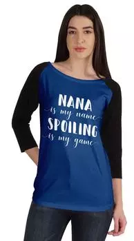 Inkmeso Nana Is My Name Spoiling Is My Game Футболка Подарочная футболка бабушки L синий