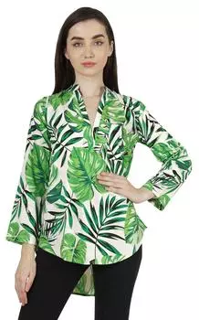 Inkmeso стильный повседневный топ с длинными рукавами и принтом для женщин, удобная базовая летняя футболка 3XL зелёный